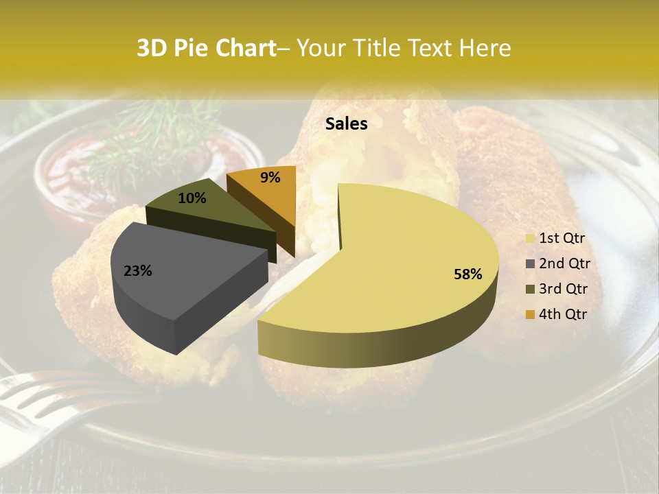 A Plate Of Food With A Fork And Knife PowerPoint Template