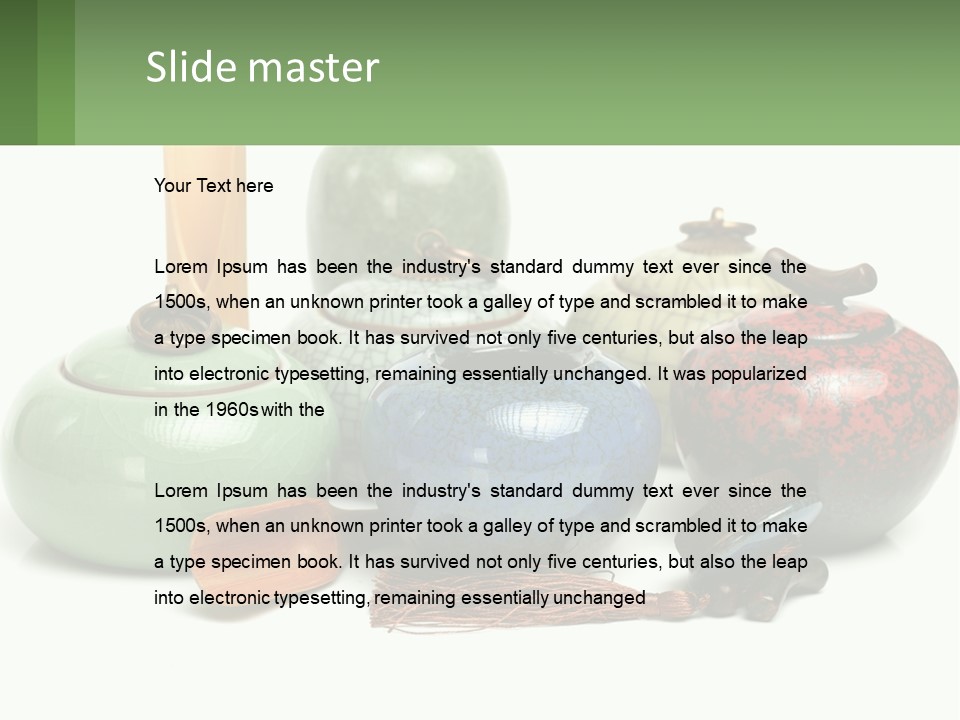 A Group Of Vases Sitting Next To Each Other PowerPoint Template