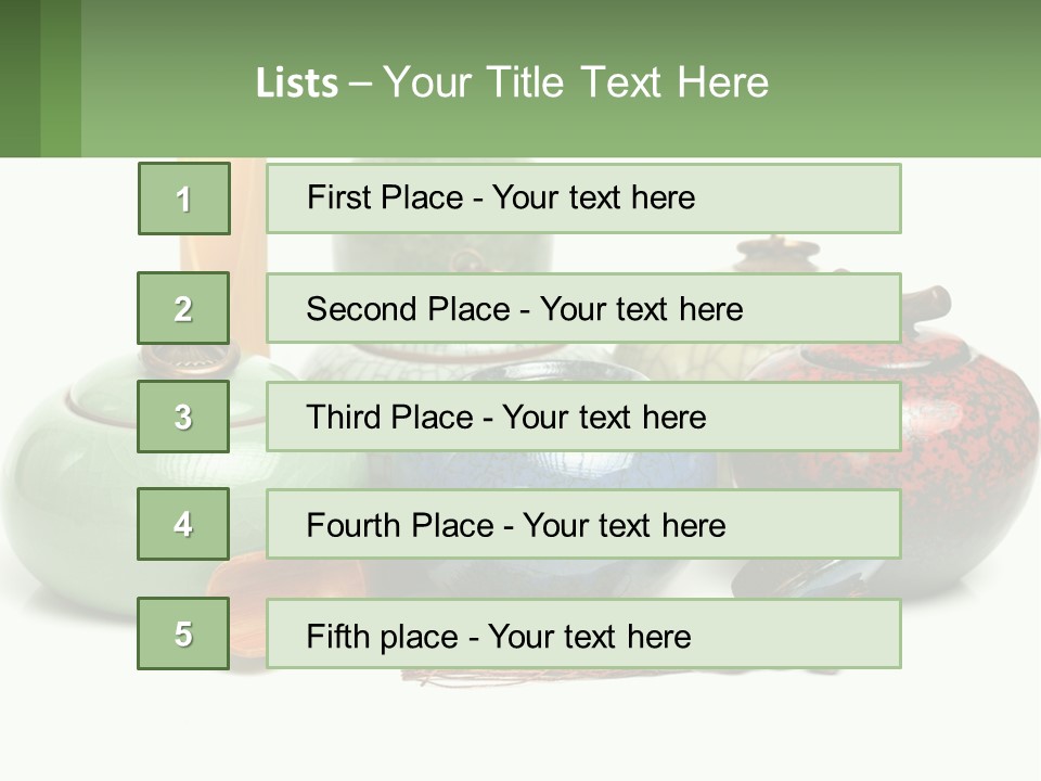 A Group Of Vases Sitting Next To Each Other PowerPoint Template