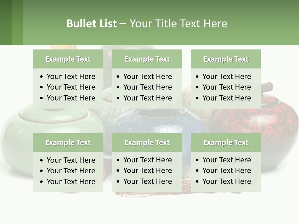 A Group Of Vases Sitting Next To Each Other PowerPoint Template
