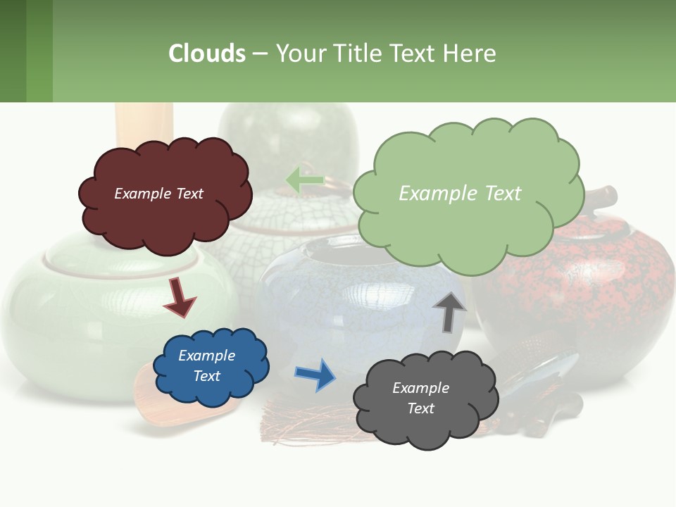 A Group Of Vases Sitting Next To Each Other PowerPoint Template