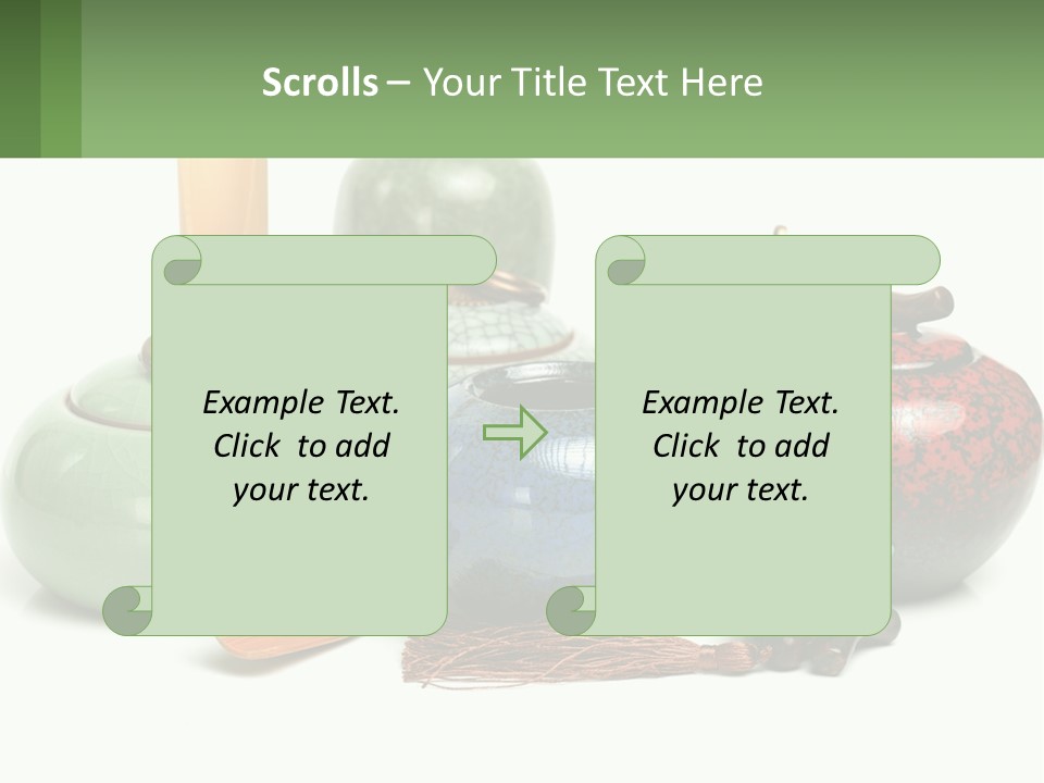 A Group Of Vases Sitting Next To Each Other PowerPoint Template