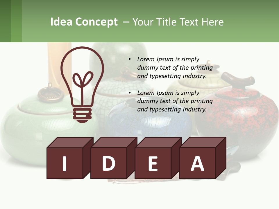 A Group Of Vases Sitting Next To Each Other PowerPoint Template