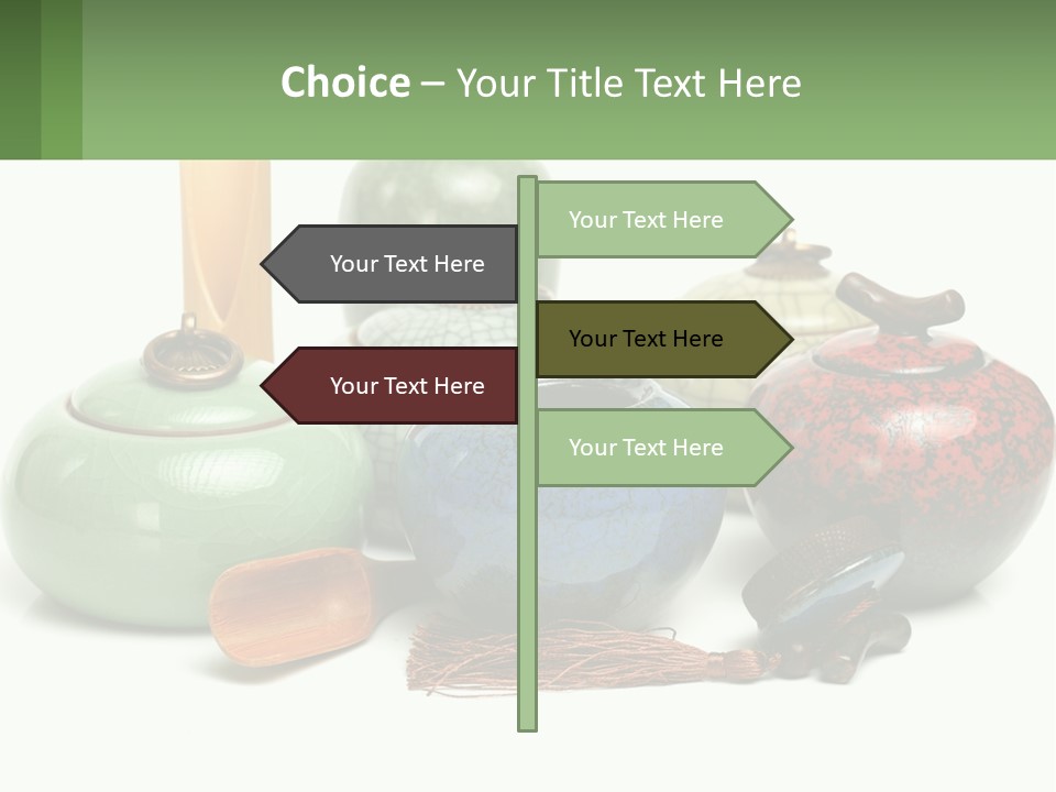 A Group Of Vases Sitting Next To Each Other PowerPoint Template