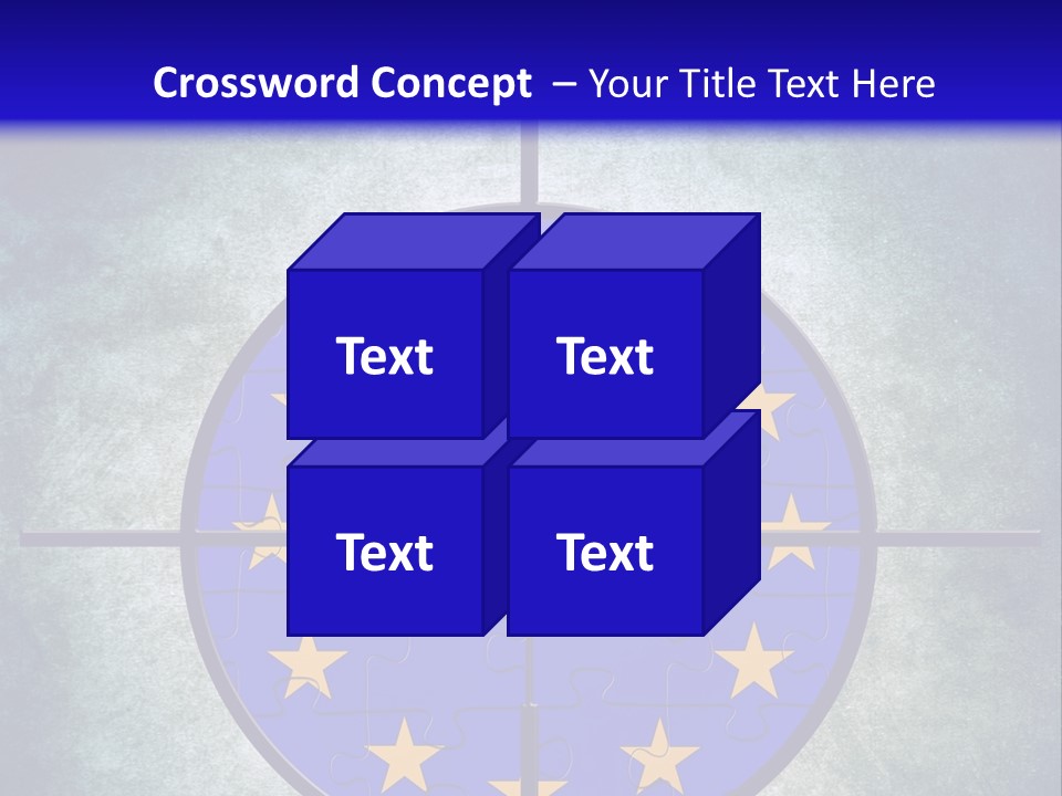 A Blue And Yellow Puzzle Piece With Stars On It PowerPoint Template