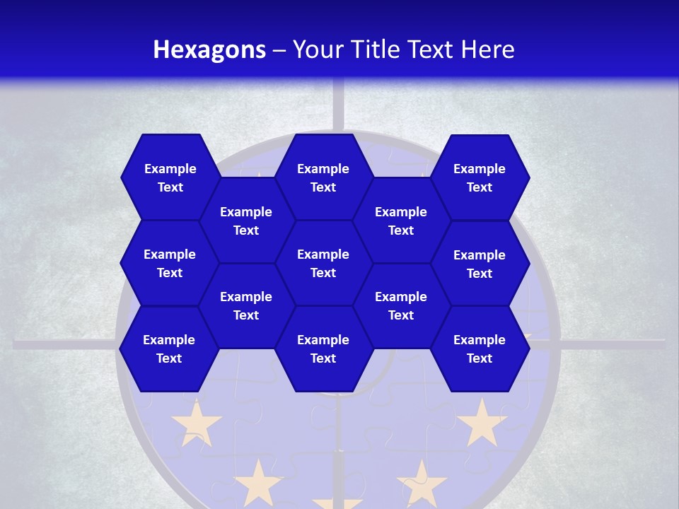 A Blue And Yellow Puzzle Piece With Stars On It PowerPoint Template