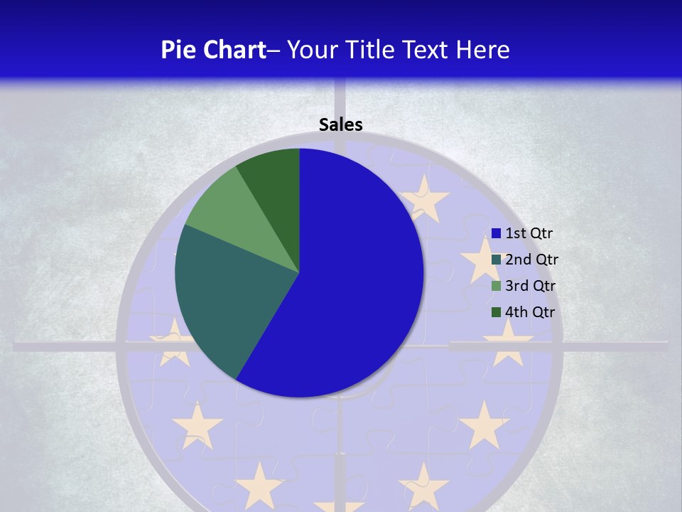 A Blue And Yellow Puzzle Piece With Stars On It PowerPoint Template