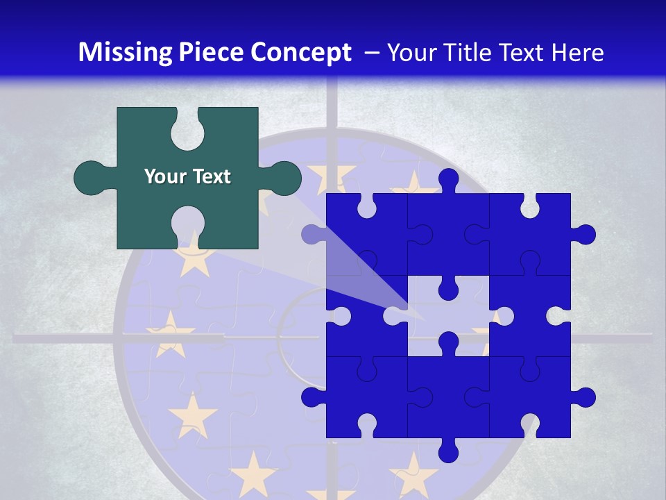 A Blue And Yellow Puzzle Piece With Stars On It PowerPoint Template
