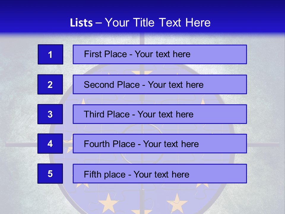 A Blue And Yellow Puzzle Piece With Stars On It PowerPoint Template