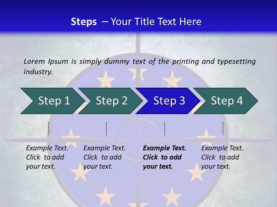 A Blue And Yellow Puzzle Piece With Stars On It PowerPoint Template