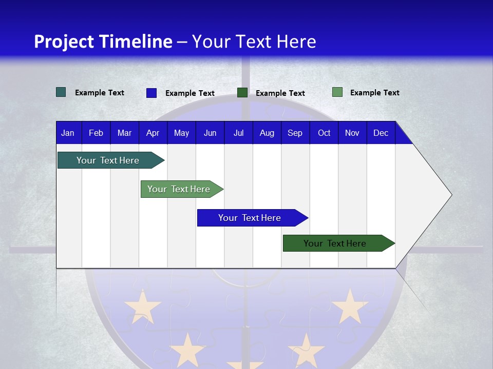 A Blue And Yellow Puzzle Piece With Stars On It PowerPoint Template