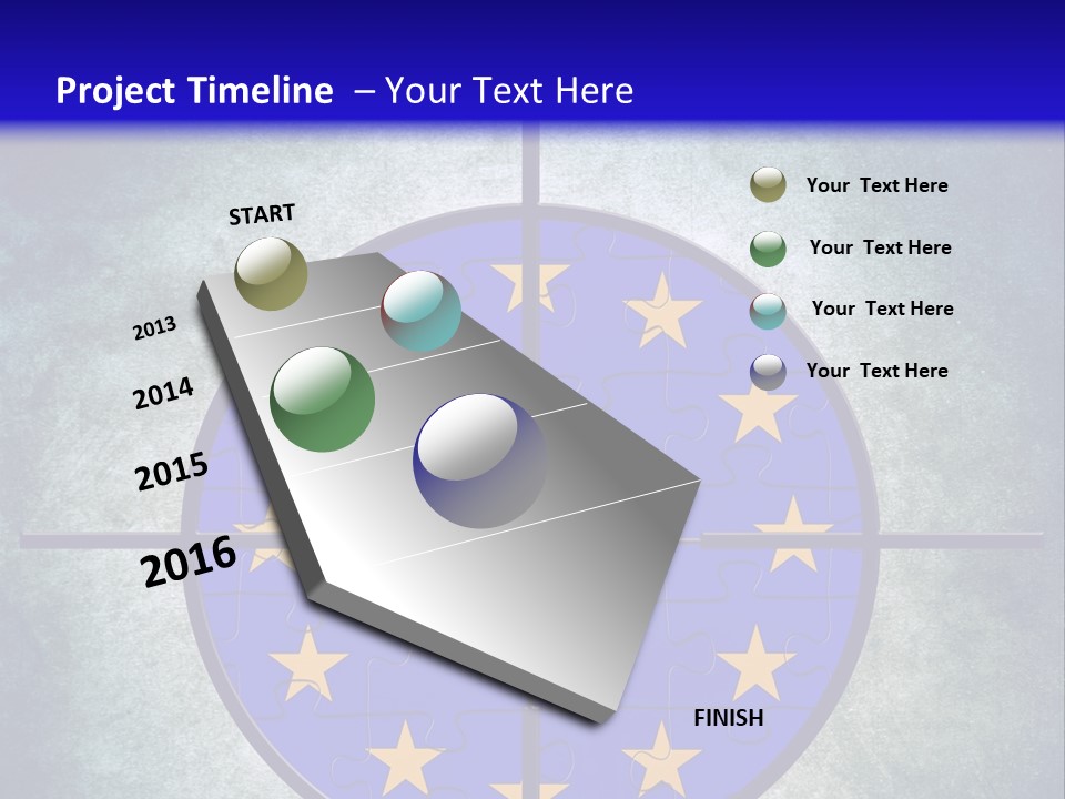 A Blue And Yellow Puzzle Piece With Stars On It PowerPoint Template