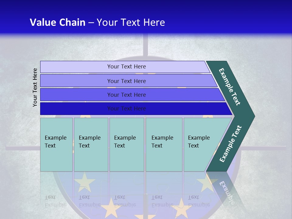 A Blue And Yellow Puzzle Piece With Stars On It PowerPoint Template