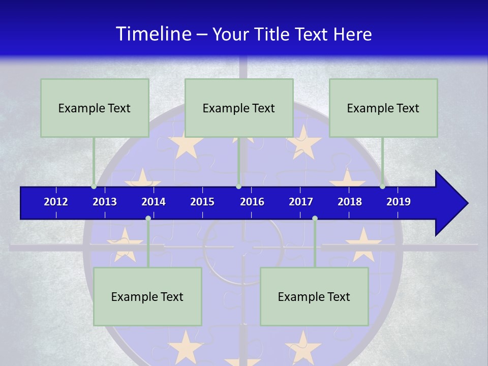 A Blue And Yellow Puzzle Piece With Stars On It PowerPoint Template