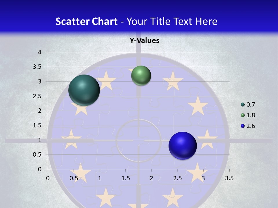 A Blue And Yellow Puzzle Piece With Stars On It PowerPoint Template