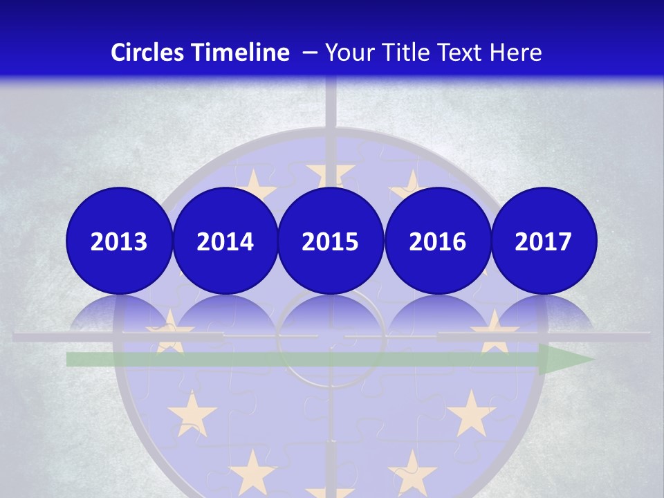 A Blue And Yellow Puzzle Piece With Stars On It PowerPoint Template