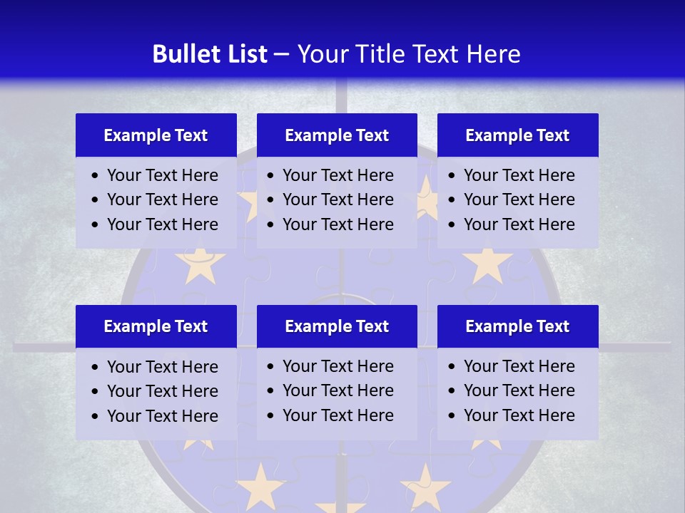 A Blue And Yellow Puzzle Piece With Stars On It PowerPoint Template