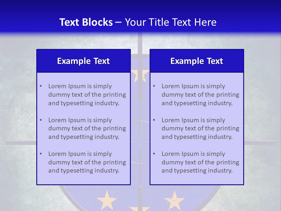 A Blue And Yellow Puzzle Piece With Stars On It PowerPoint Template