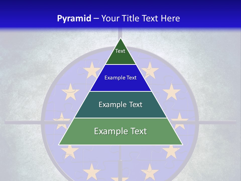 A Blue And Yellow Puzzle Piece With Stars On It PowerPoint Template