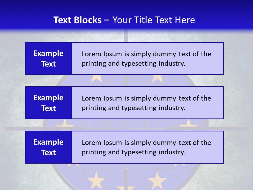 A Blue And Yellow Puzzle Piece With Stars On It PowerPoint Template