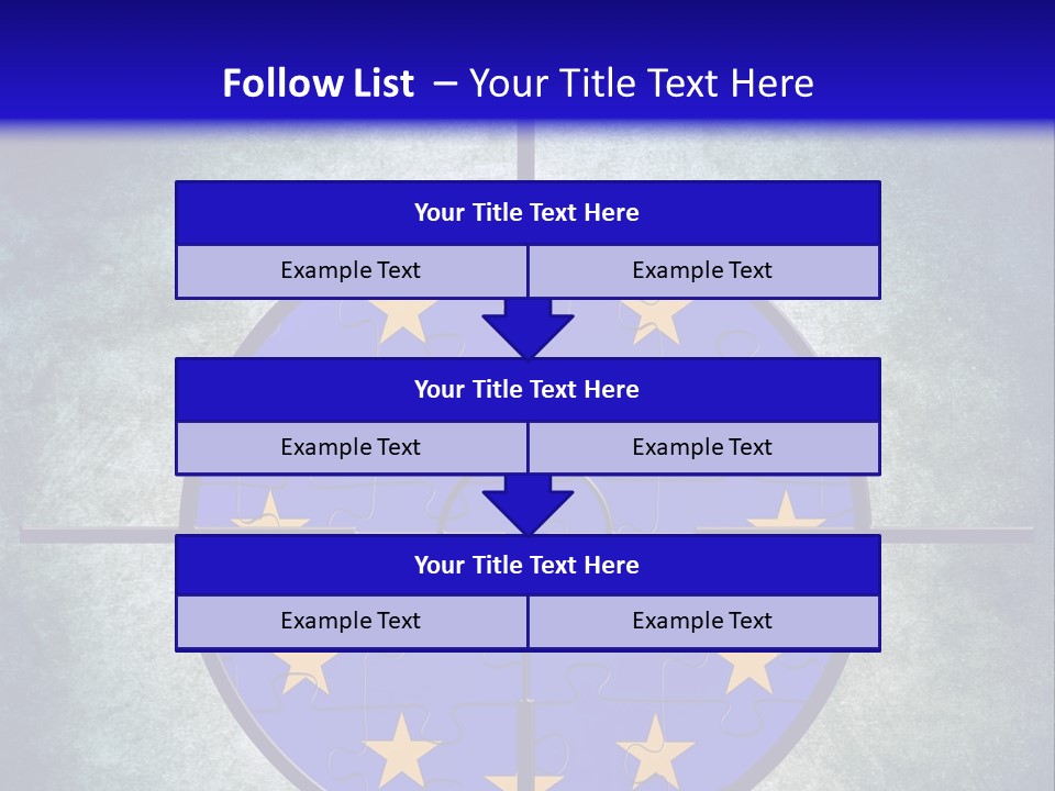 A Blue And Yellow Puzzle Piece With Stars On It PowerPoint Template