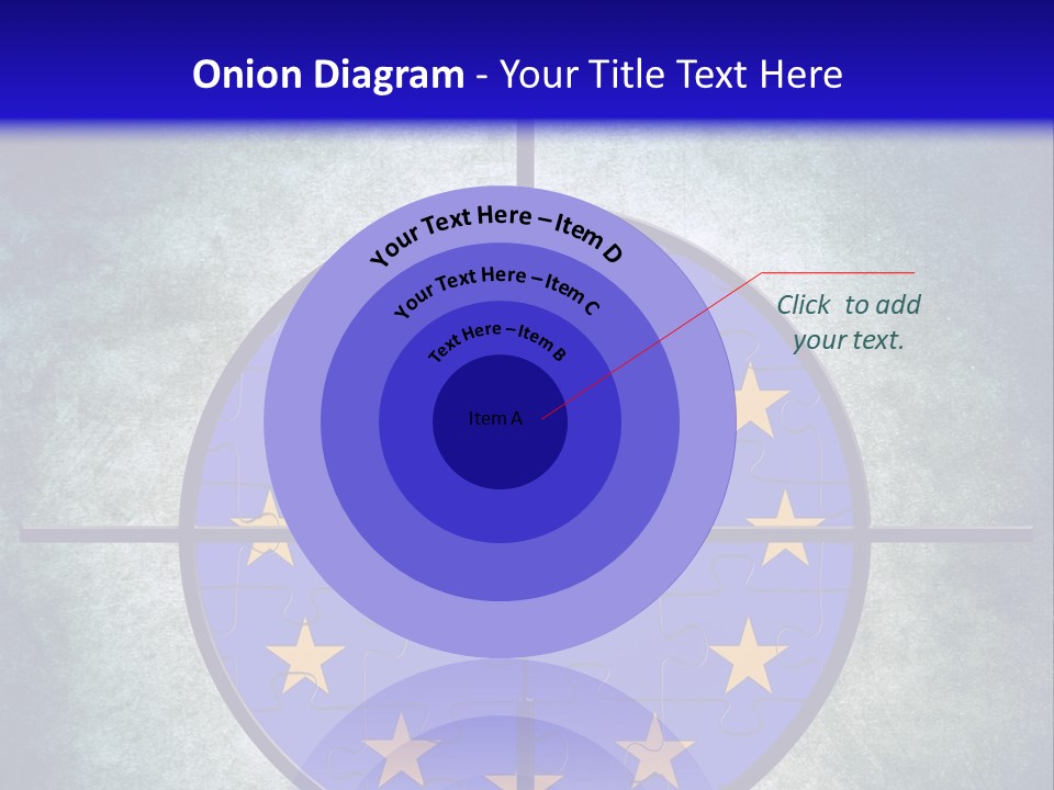 A Blue And Yellow Puzzle Piece With Stars On It PowerPoint Template