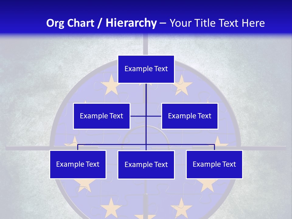 A Blue And Yellow Puzzle Piece With Stars On It PowerPoint Template
