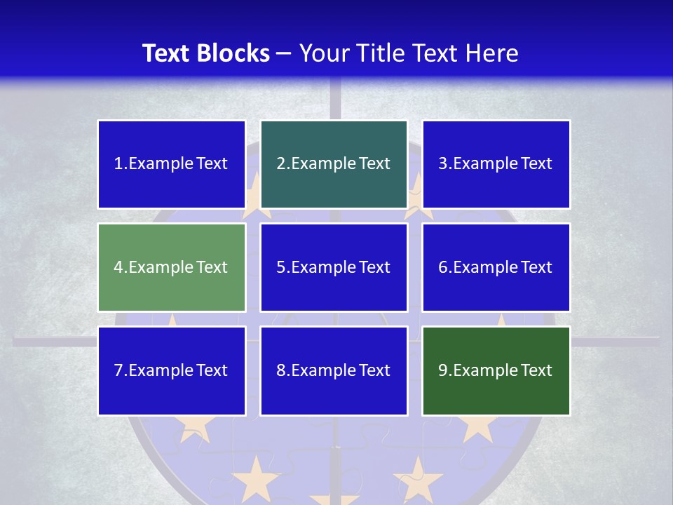 A Blue And Yellow Puzzle Piece With Stars On It PowerPoint Template