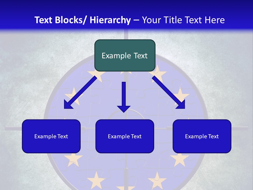 A Blue And Yellow Puzzle Piece With Stars On It PowerPoint Template