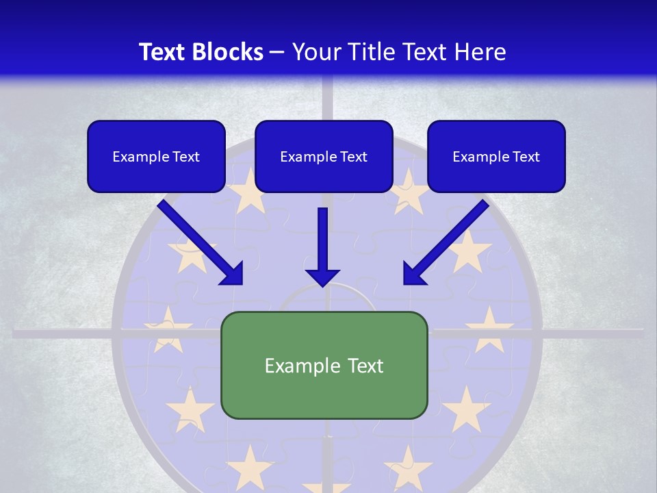 A Blue And Yellow Puzzle Piece With Stars On It PowerPoint Template