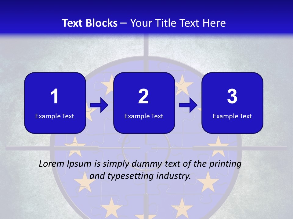 A Blue And Yellow Puzzle Piece With Stars On It PowerPoint Template