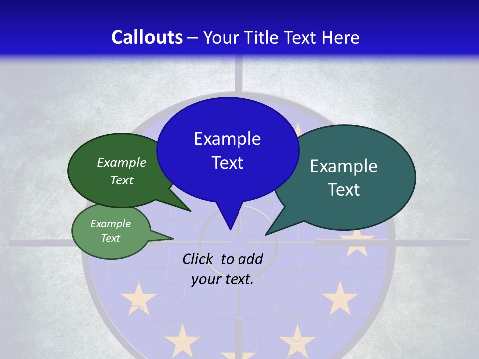 A Blue And Yellow Puzzle Piece With Stars On It PowerPoint Template