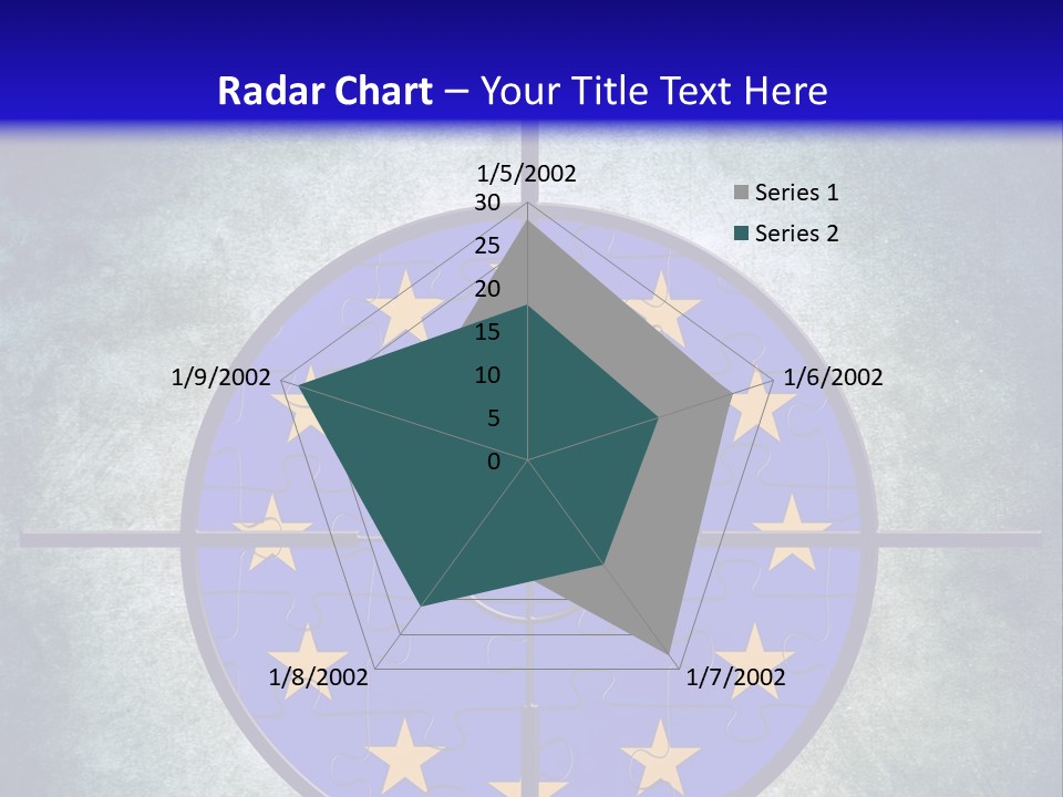 A Blue And Yellow Puzzle Piece With Stars On It PowerPoint Template