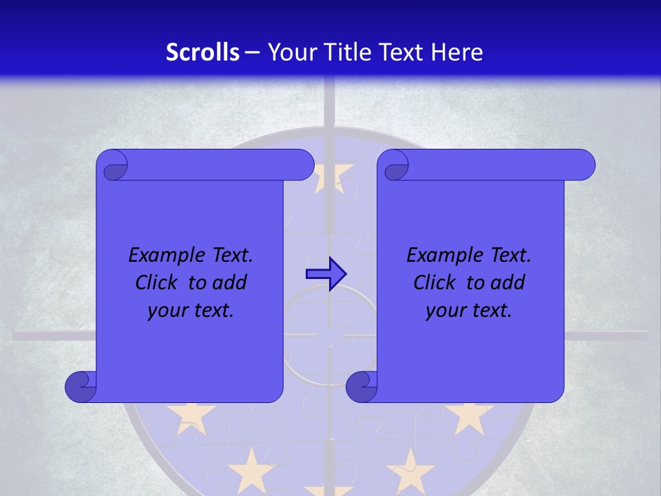 A Blue And Yellow Puzzle Piece With Stars On It PowerPoint Template