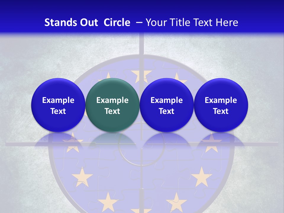 A Blue And Yellow Puzzle Piece With Stars On It PowerPoint Template