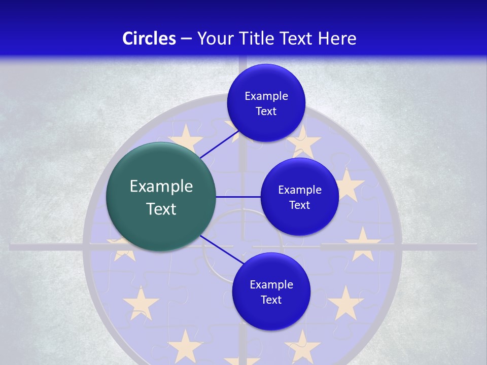 A Blue And Yellow Puzzle Piece With Stars On It PowerPoint Template