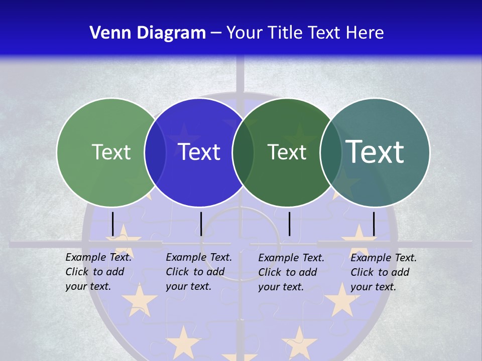 A Blue And Yellow Puzzle Piece With Stars On It PowerPoint Template