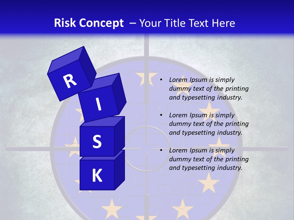 A Blue And Yellow Puzzle Piece With Stars On It PowerPoint Template