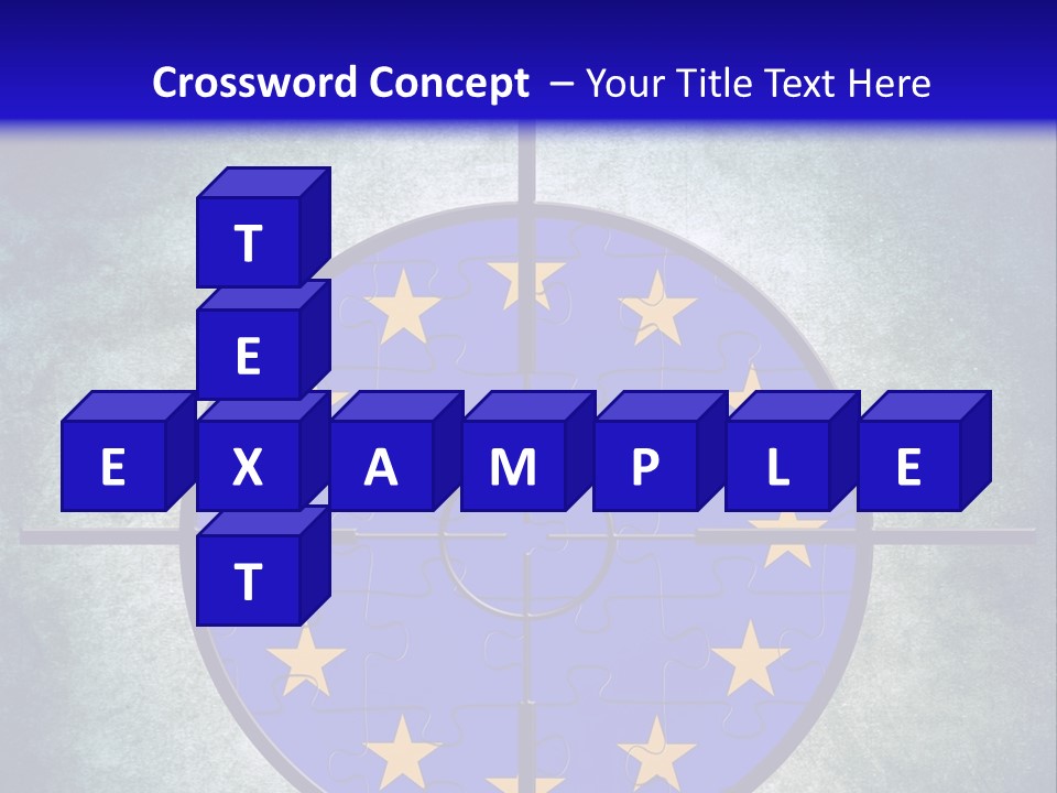 A Blue And Yellow Puzzle Piece With Stars On It PowerPoint Template