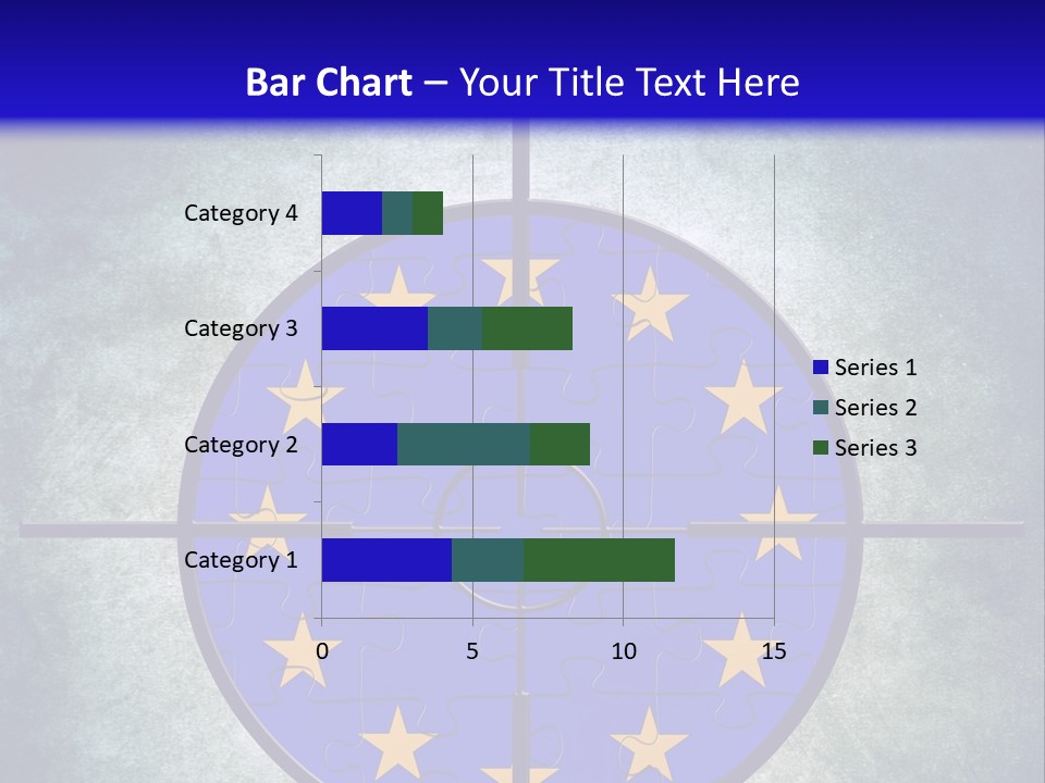 A Blue And Yellow Puzzle Piece With Stars On It PowerPoint Template
