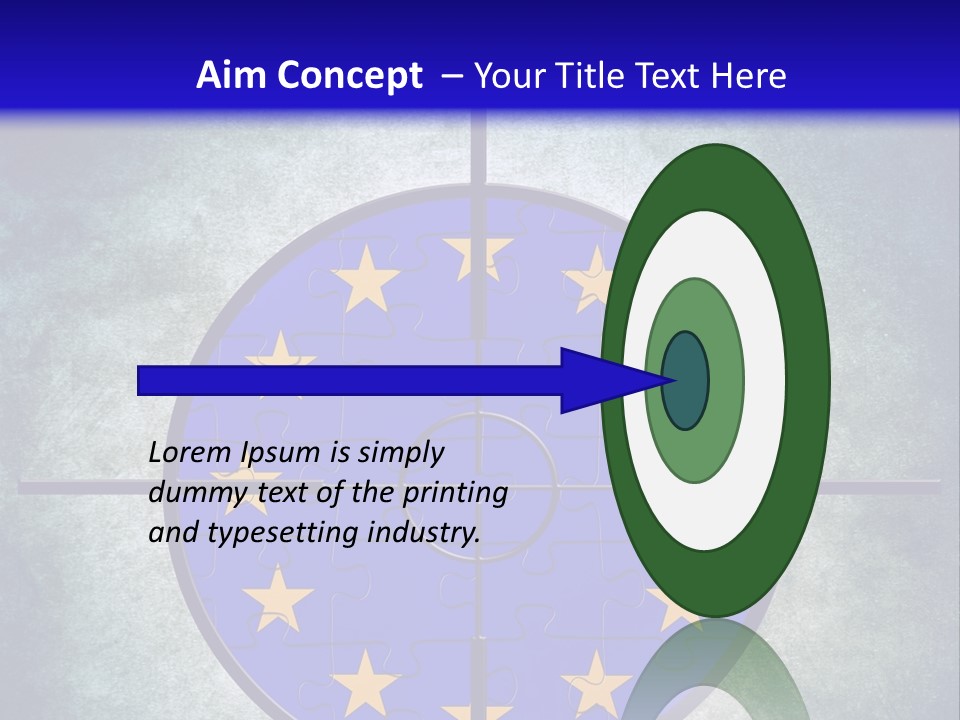 A Blue And Yellow Puzzle Piece With Stars On It PowerPoint Template