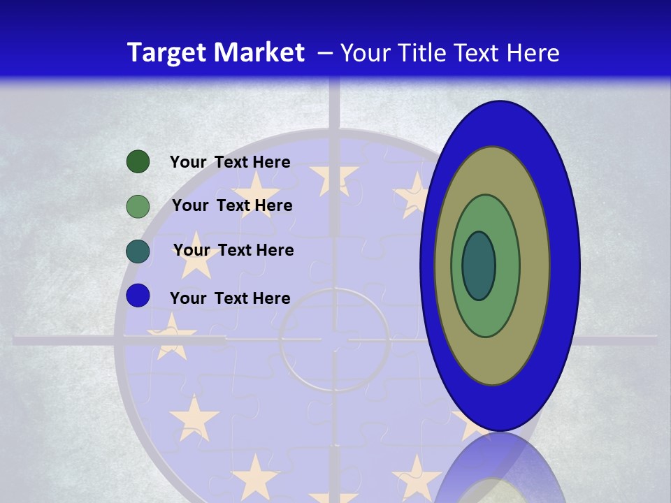 A Blue And Yellow Puzzle Piece With Stars On It PowerPoint Template