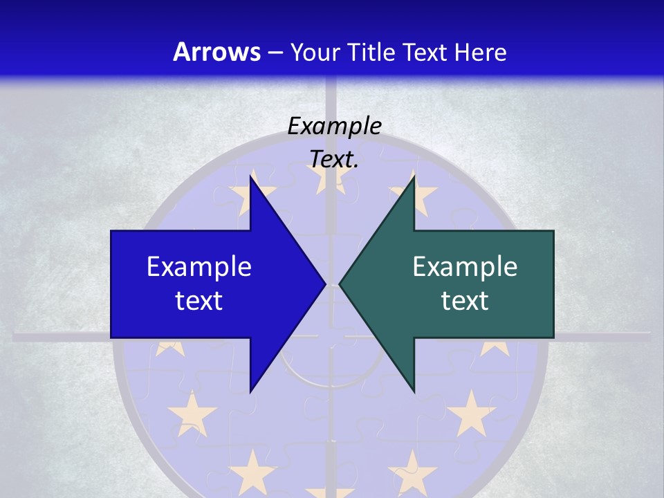 A Blue And Yellow Puzzle Piece With Stars On It PowerPoint Template