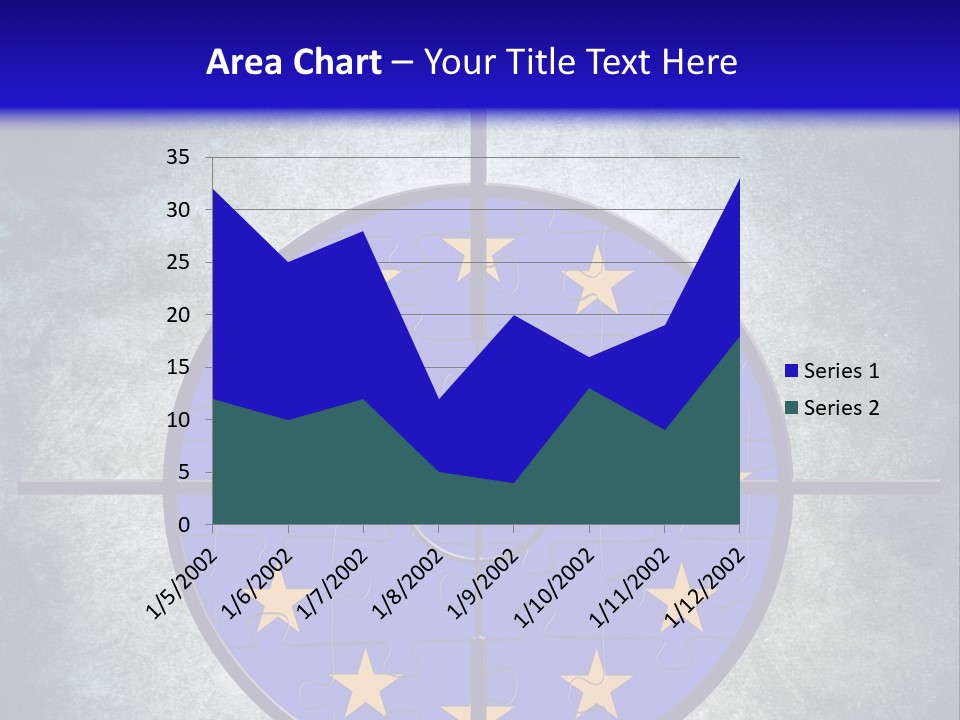 A Blue And Yellow Puzzle Piece With Stars On It PowerPoint Template