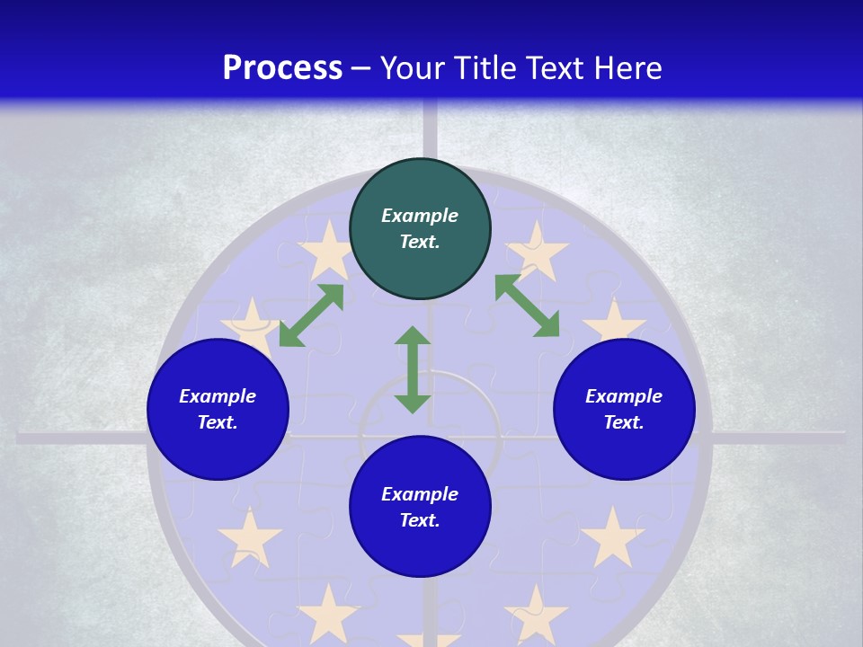 A Blue And Yellow Puzzle Piece With Stars On It PowerPoint Template
