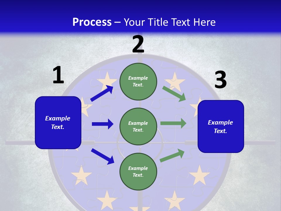 A Blue And Yellow Puzzle Piece With Stars On It PowerPoint Template