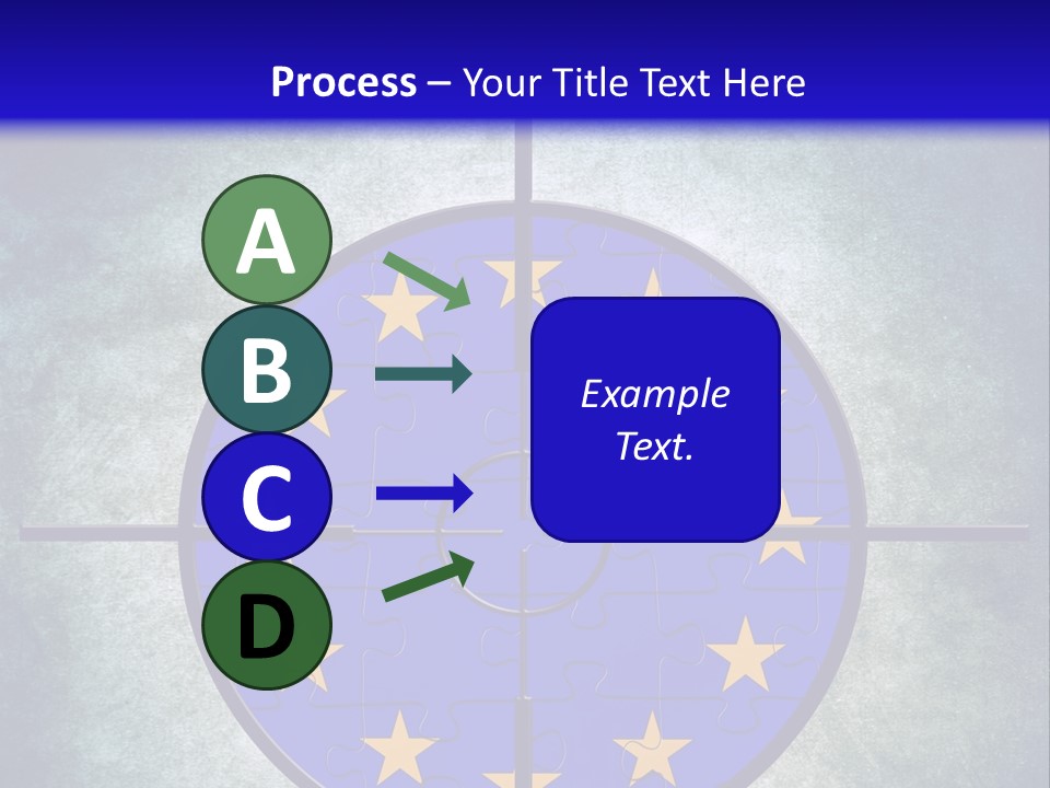 A Blue And Yellow Puzzle Piece With Stars On It PowerPoint Template