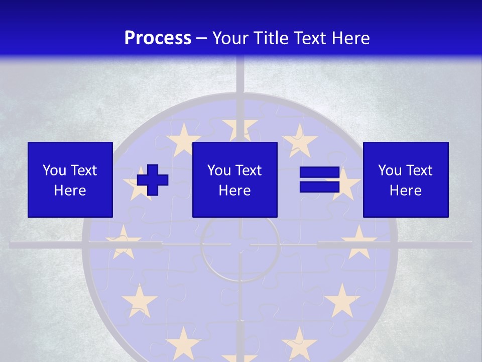 A Blue And Yellow Puzzle Piece With Stars On It PowerPoint Template