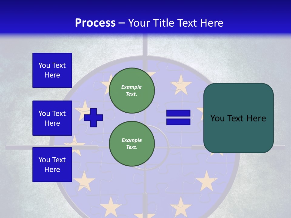 A Blue And Yellow Puzzle Piece With Stars On It PowerPoint Template