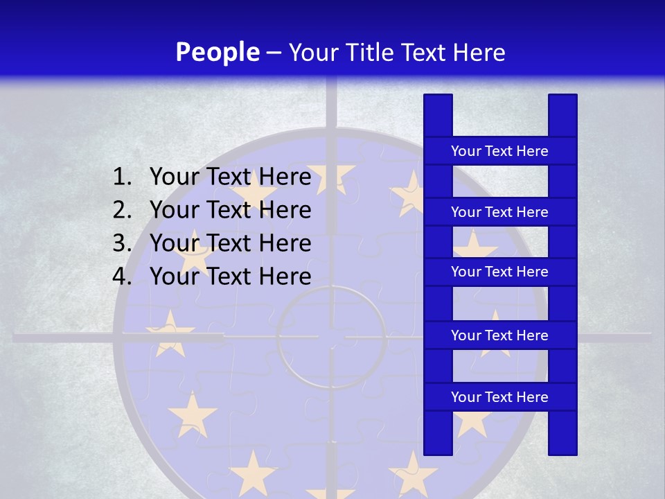 A Blue And Yellow Puzzle Piece With Stars On It PowerPoint Template